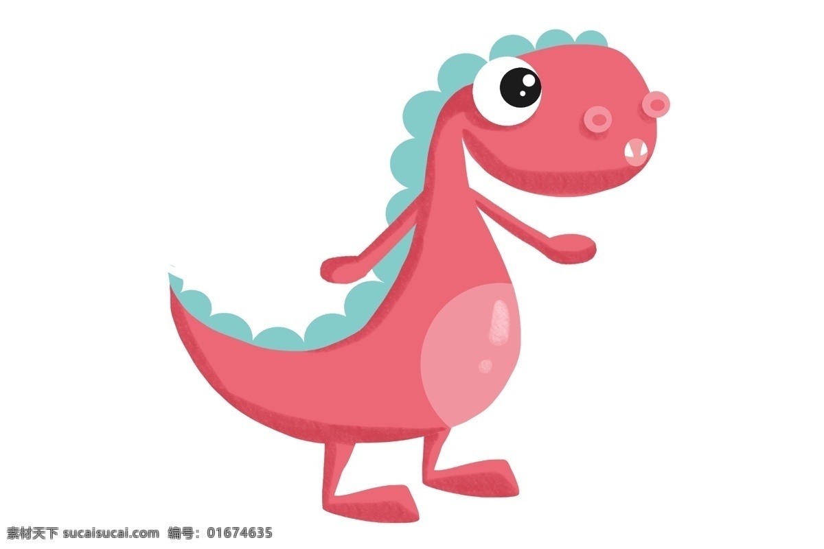 可爱 红色 恐龙 插画 红色恐龙 卡通恐龙 开心的恐龙 可爱恐龙 独脚恐龙 可爱插画 红色可爱恐龙