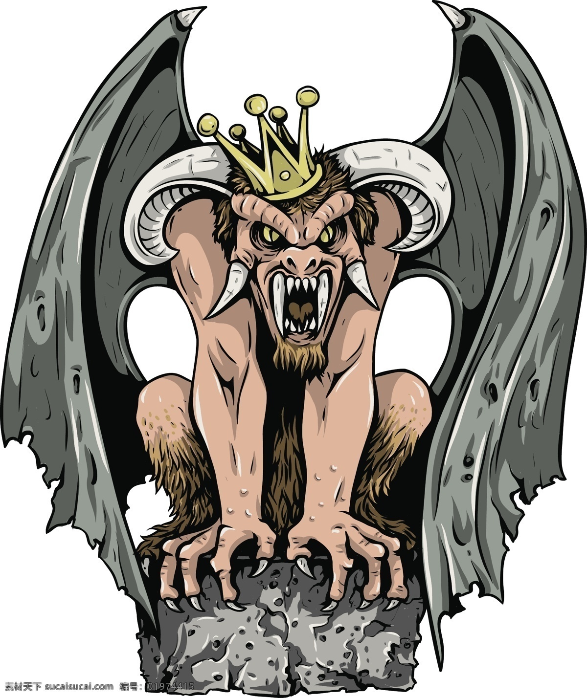 卡通魔鬼插画素材图片下载-素材编号01974415-素材天下图库