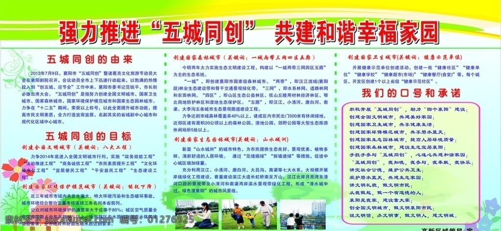 五城 同创 共建 和谐 幸福 家园 展板 五城同创 展板模板