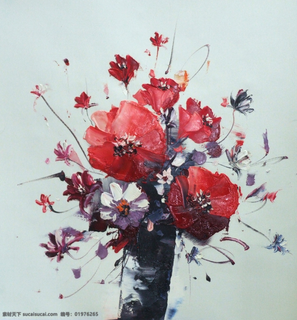 小野花 油画 油画小野花 油画花卉 图案 抽象艺术 印花 面料花 抽象底纹 底纹边框