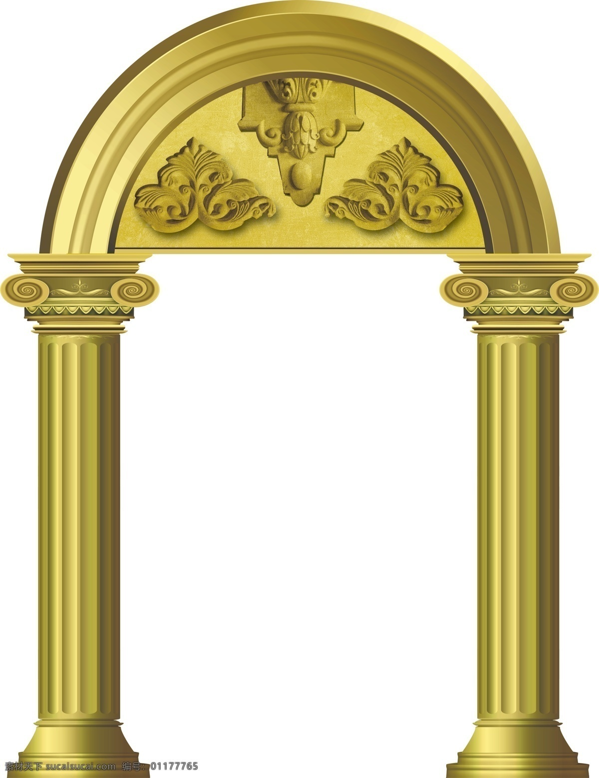 欧式门型 欧式 门型 金色 罗马柱 浮雕 婚礼 拱门 结婚 婚礼素材 分层