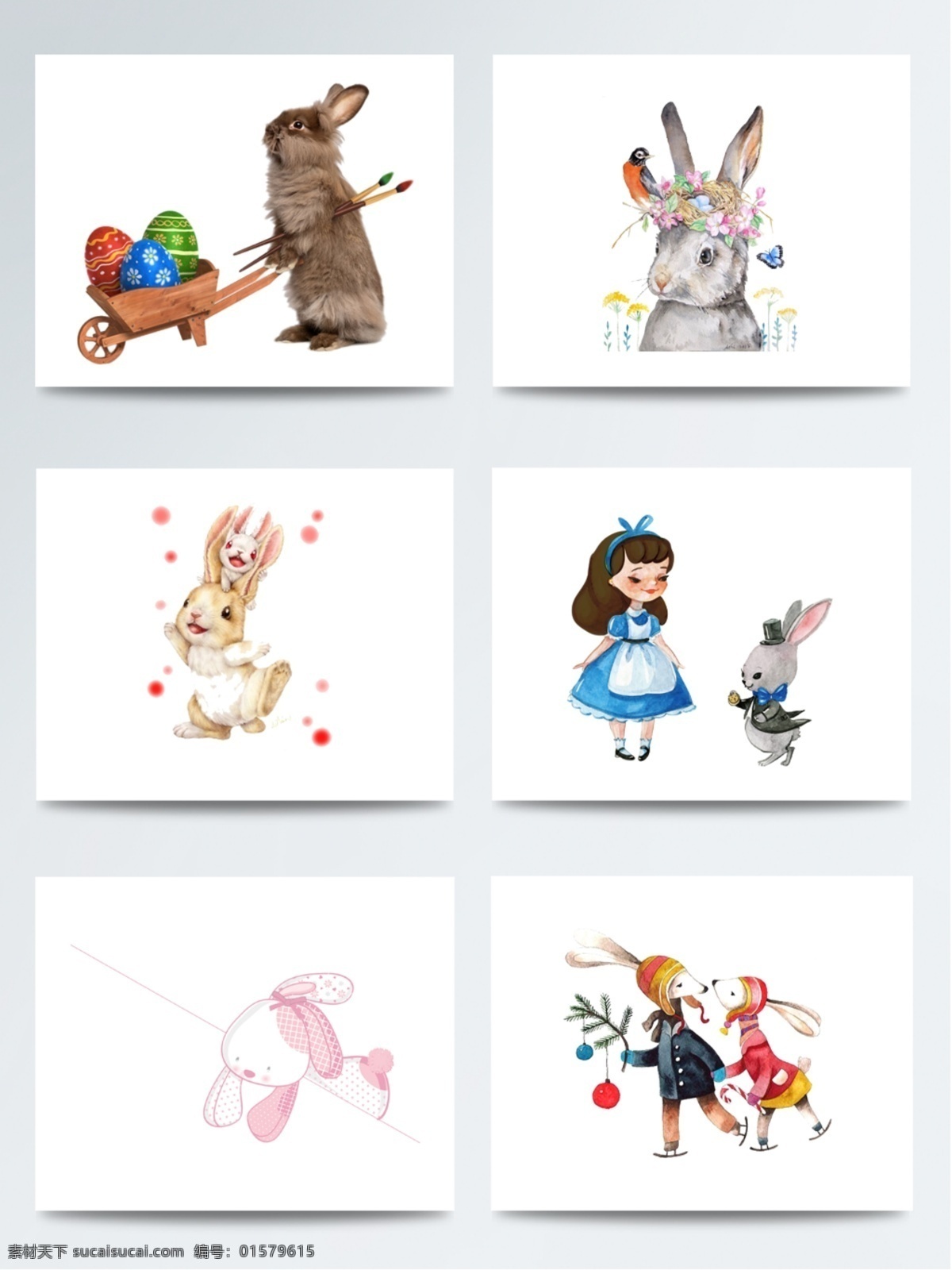 兔子 元素 个性 创意设计 卡通 动物 小兔子 可爱 萌萌哒兔子 配图 手绘
