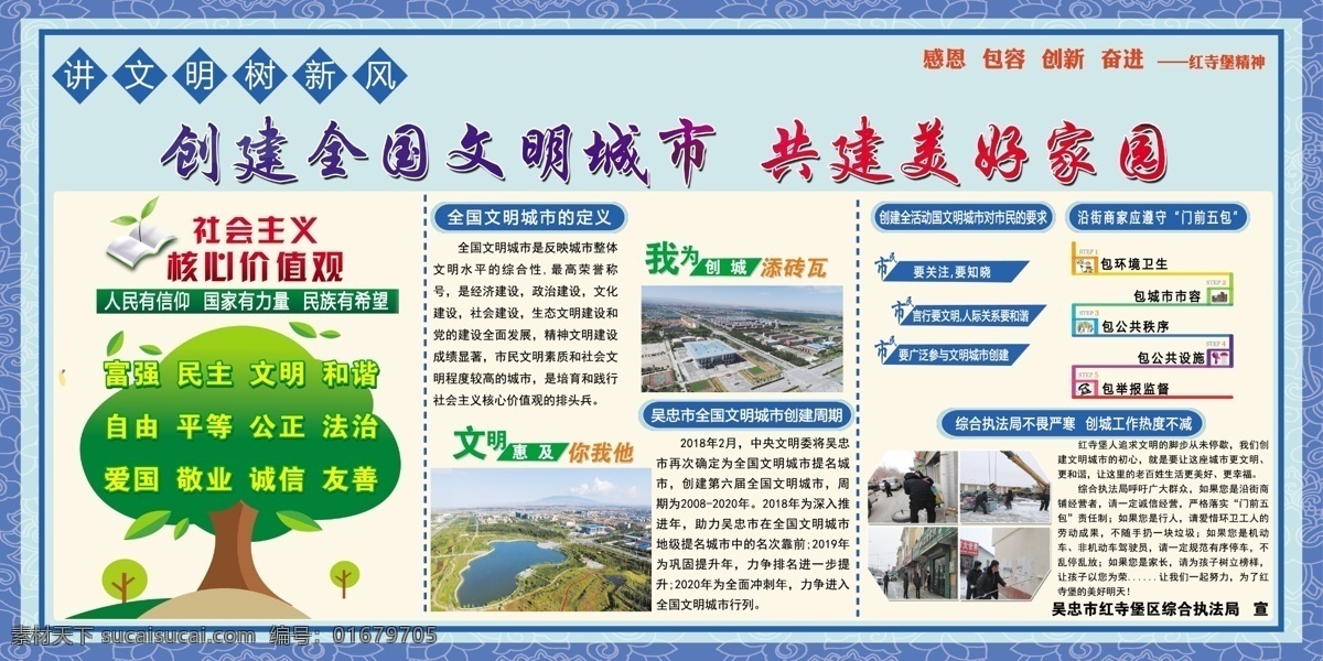 创城展板 讲文明 树新风 创城 遵德守礼 文明