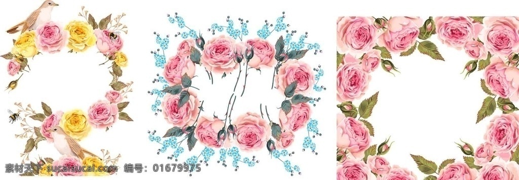 矢量玫瑰 玫瑰花 花朵 手绘 数码 印花 服装设计