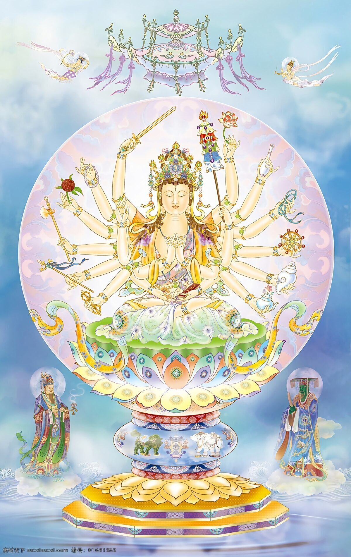 准提菩萨 准提咒 观想图 佛像 菩萨 文化艺术 宗教信仰