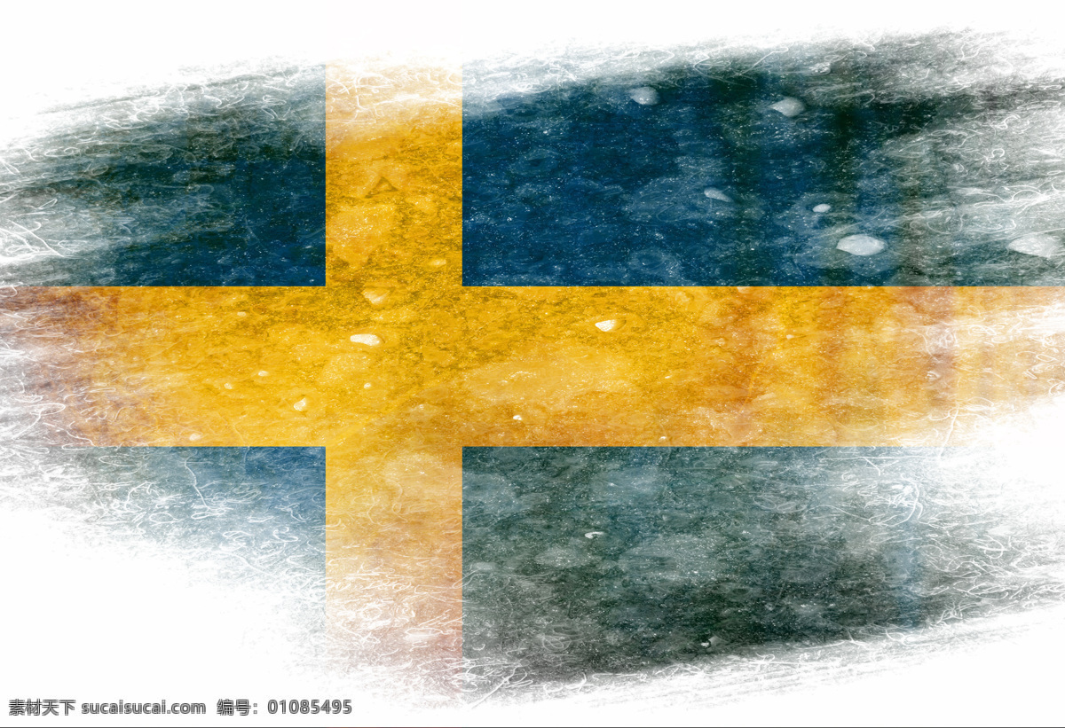 瑞典 国旗 瑞典国旗 国旗图案 国旗背景 墨迹喷溅 笔触背景 国旗图片 生活百科