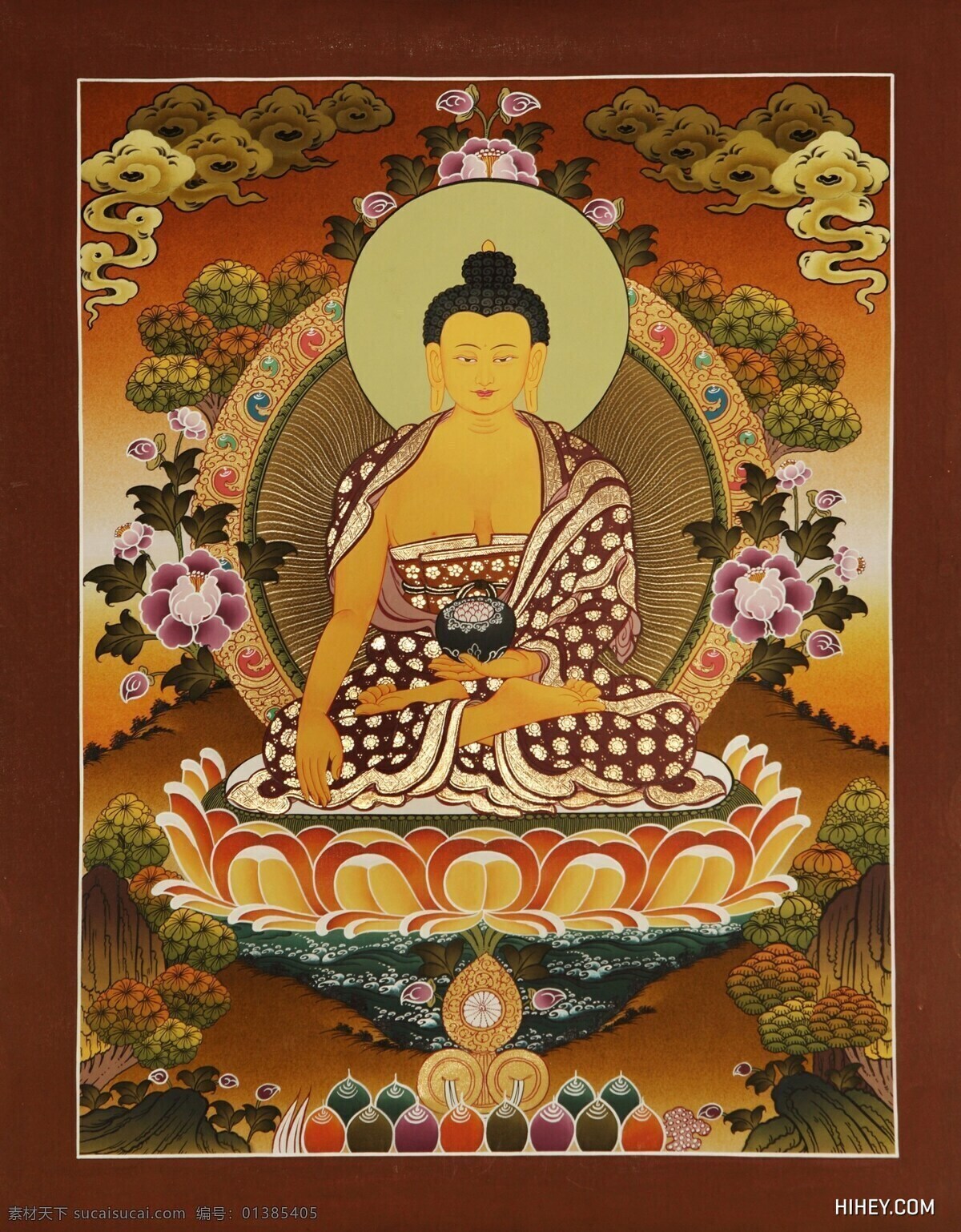 释迦牟尼佛 药师佛 释迦摩尼 西藏 唐卡 西藏佛像 藏传佛像 绘画书法 文化艺术