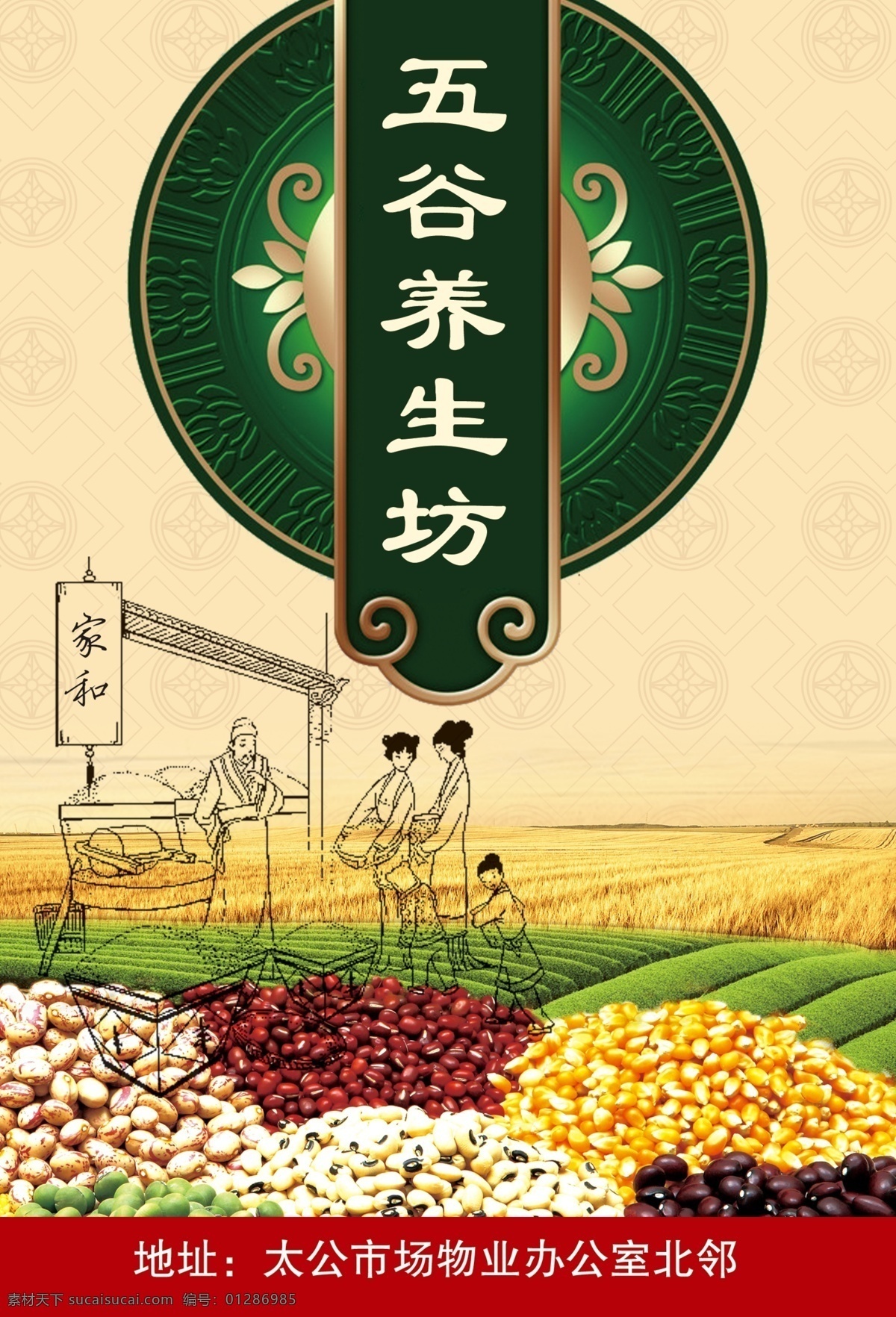 五谷 养生 坊 单 页 单页 宣传单 dm 杂粮 粮食 营养 红豆 五谷养生 食品 营养价值 dm宣传单