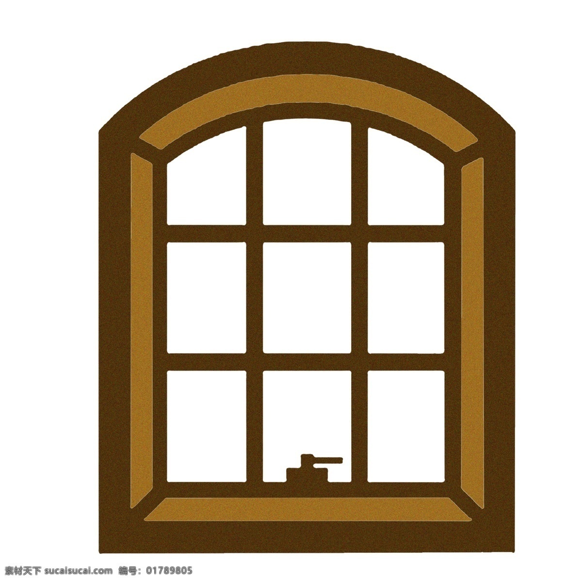 窗子 棕色 装饰 图案 木质 卡通 彩色 小清新 创意 手绘 绘画元素 现代 简约