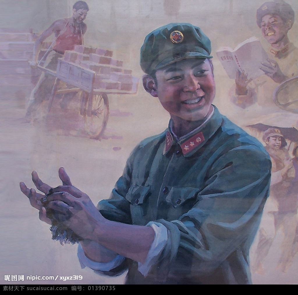 英模挂画 雷锋 学校挂画 文化艺术 绘画书法 英模画像 设计图库