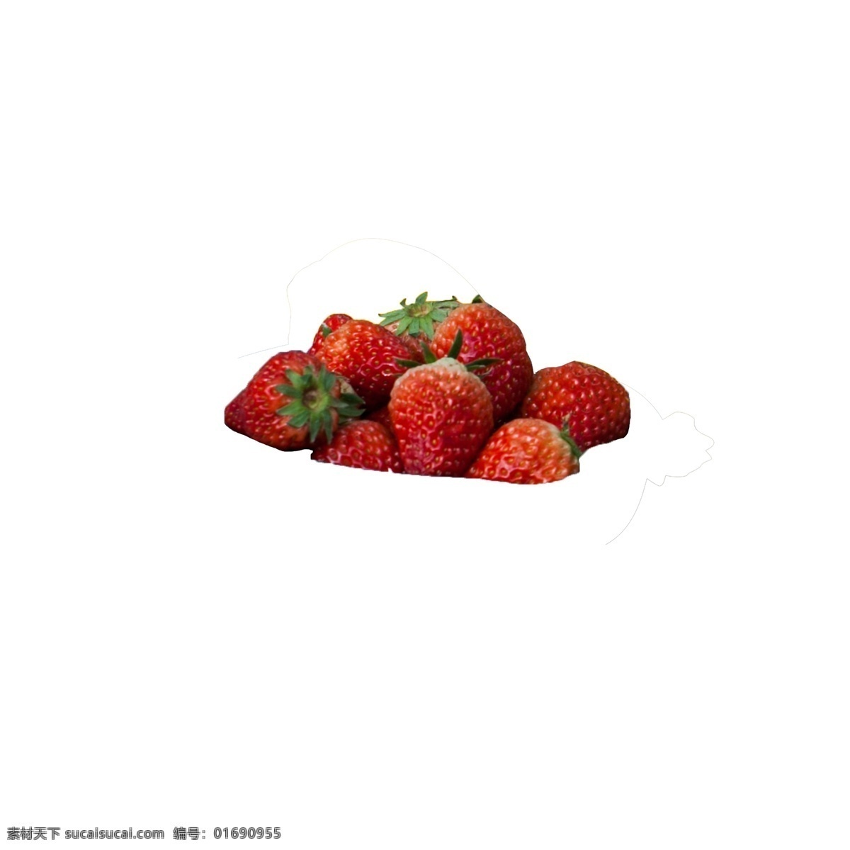 红色 创意 真实 草莓 食物 元素 纹理 美食 味道 吃的 圆弧 水果 果实 盘子 包装 热带水果 叶子