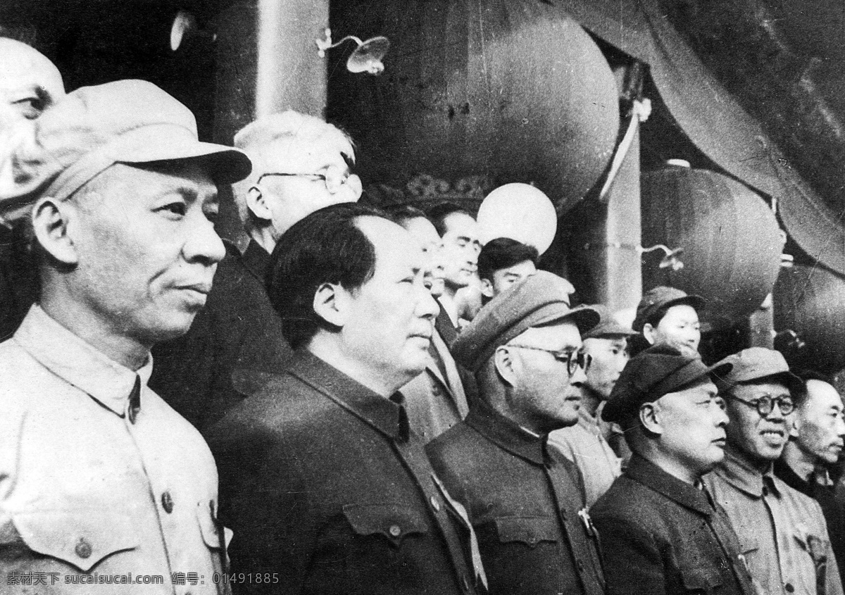 开国 大典 黑白 照片 国庆60周年 毛主席 1949 建国 其他人物 人物图库