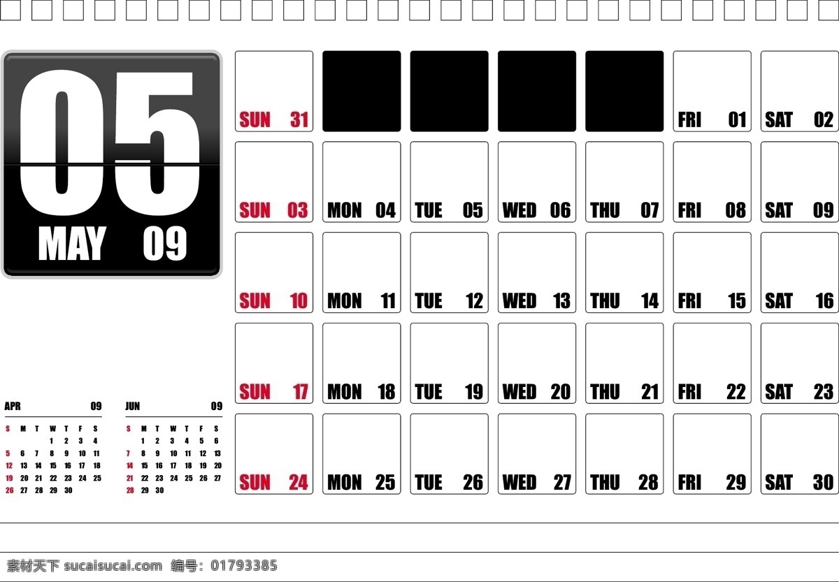 桌面 日历 2009 可能 编辑 文本 矢量图 其他矢量图