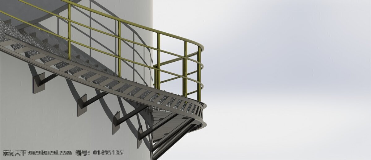 工业 螺旋 楼梯 建设 3d模型素材 建筑模型