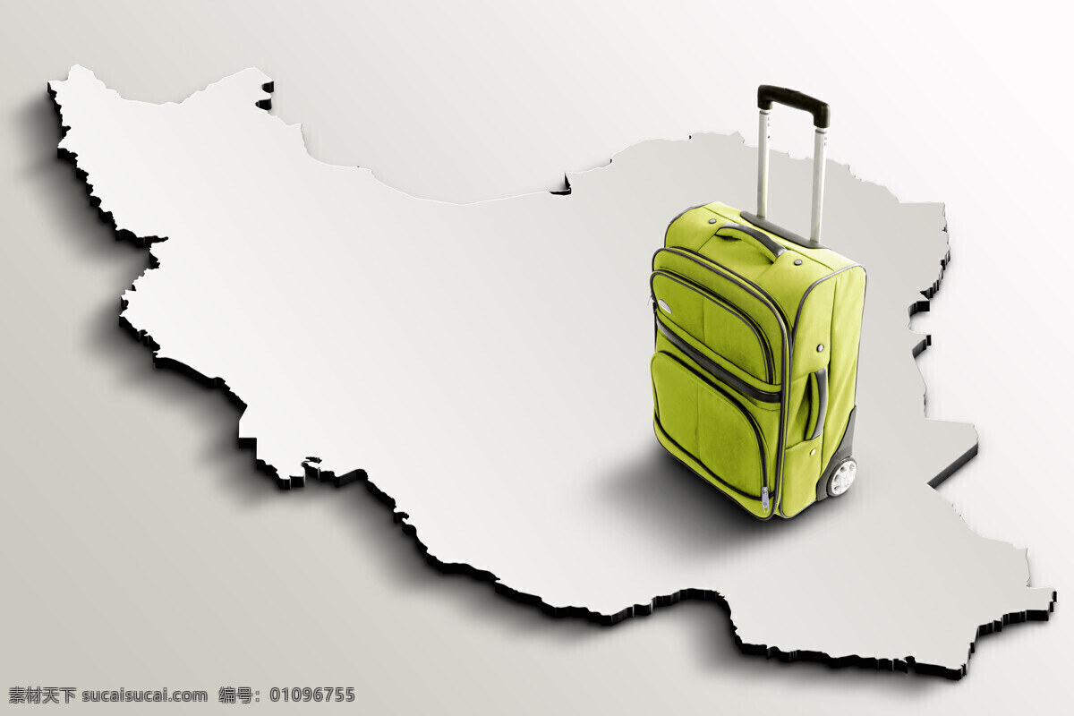 伊朗 地图 上 旅行箱 伊朗主题 波斯文化 伊朗元素 伊朗地图 城市风光 环境家居 白色