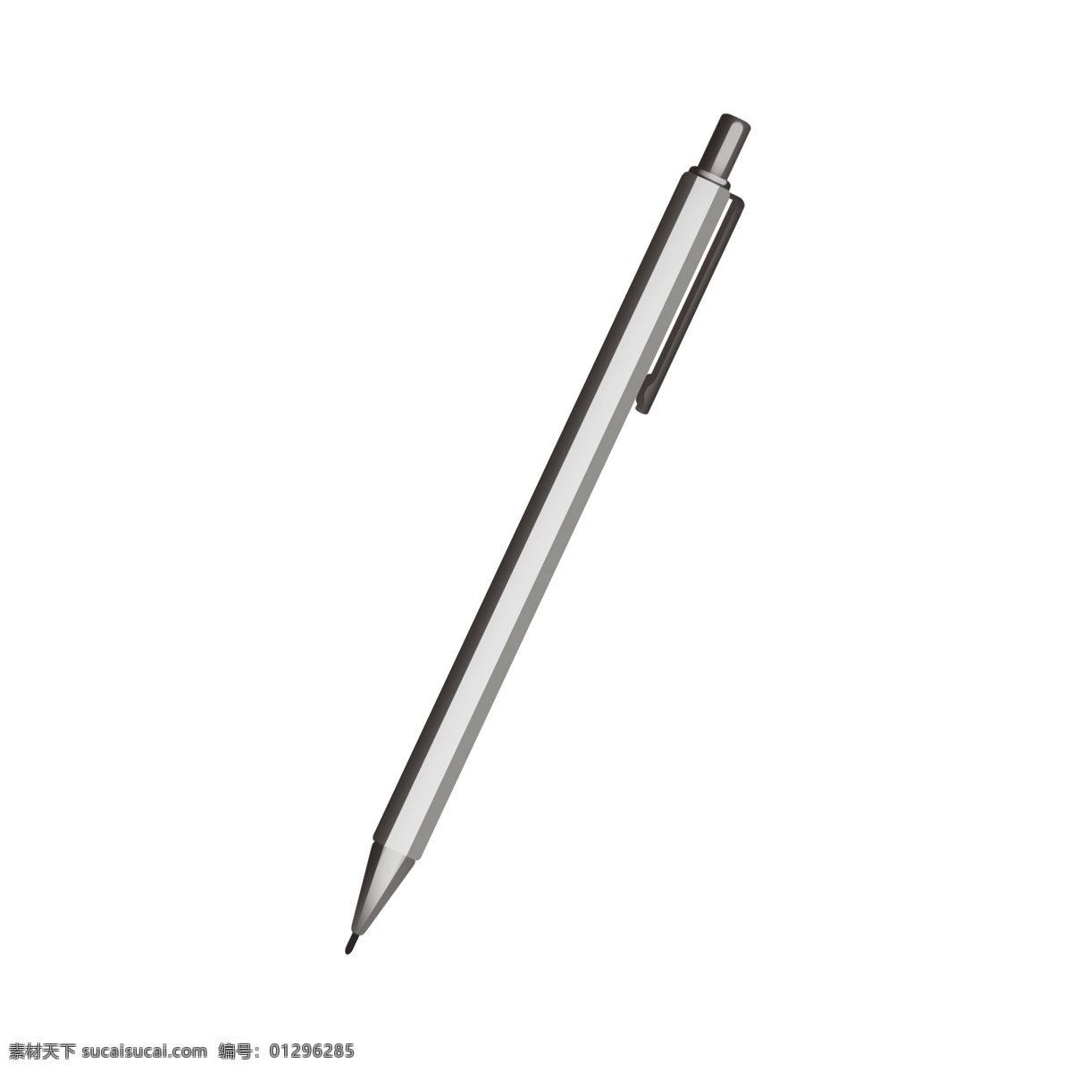 银灰色 自动 笔 插画 银灰色的笔 卡通插画 书写的笔 记录的笔 绘画的笔 写字的笔 自动的铅笔