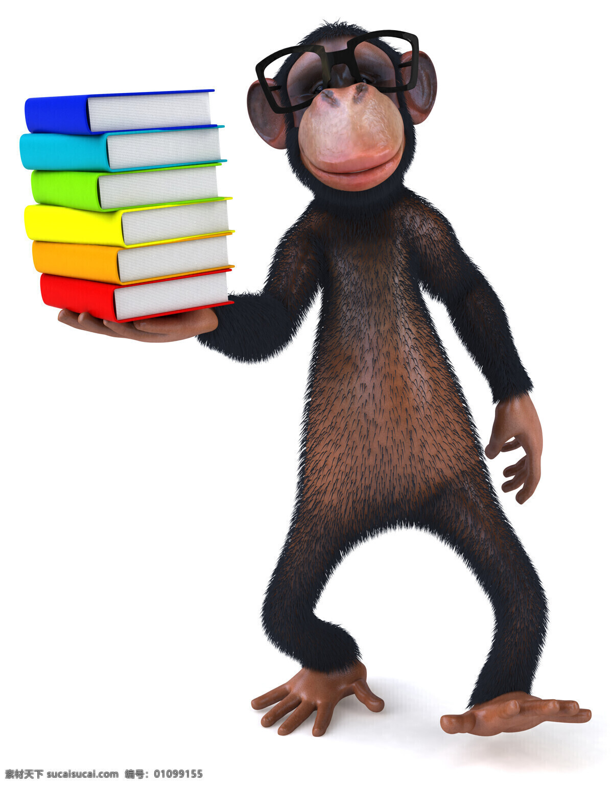 举 书本 黑猩猩 卡通 角色 动漫 动画 3d 卡通动物 生物世界