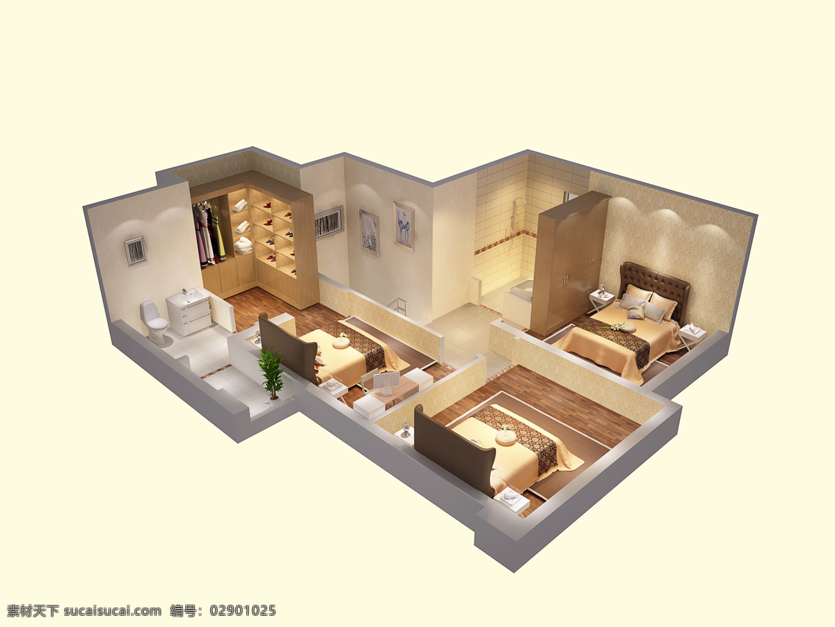 3d户型图 室内 家居 客厅 生活 建筑 环境设计 家居设计 效果图 3d设计 3d作品