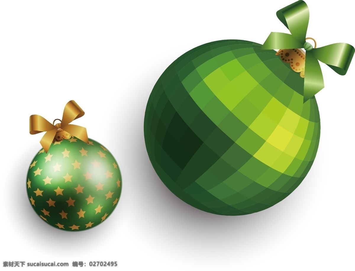 圣诞挂件 圣诞节 挂件 绿色 绿色挂件 绿色圣诞 绿色蝴蝶结 蝴蝶结 金色蝴蝶结 挂饰 挂 闪亮球体 闪亮 球体 矢量