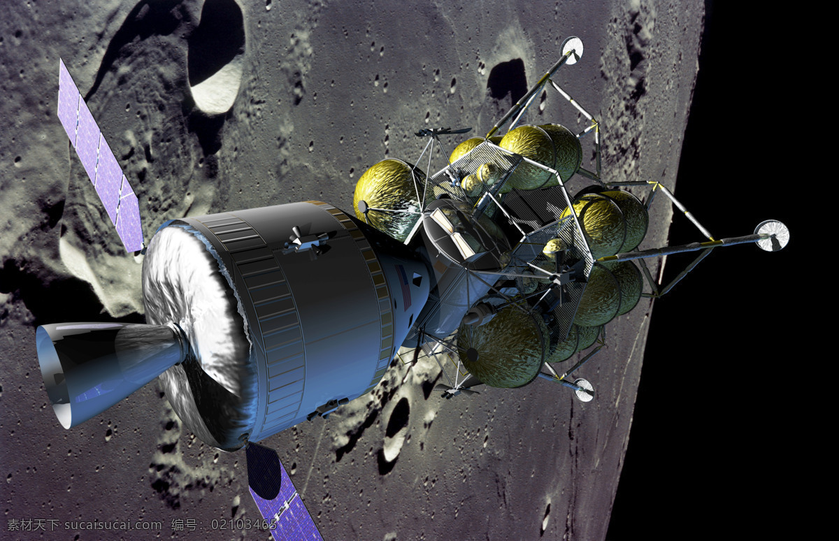 科学研究 美国 太空 太阳能电池板 现代科技 宇宙 月球 载人 航天 模拟 登月 载人航天 荒无人烟 登月舱 对接 飞行器 模拟登月 矢量图 日常生活