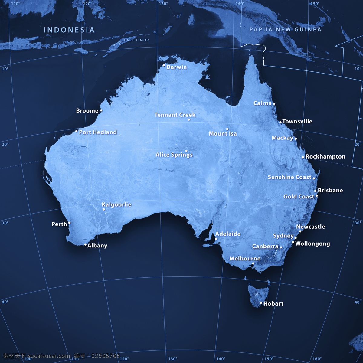 澳大利亚 地图 蓝色地图 地图模板 地图图片 生活百科