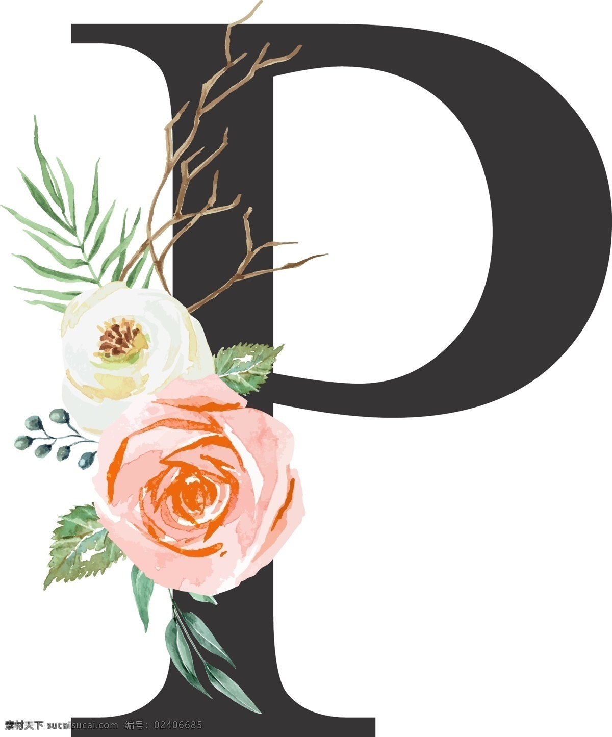 创意 婚礼 季 字母 p 浪漫 花朵 字母花朵 浪漫花朵 浪漫矢量 矢量婚礼季 婚礼季