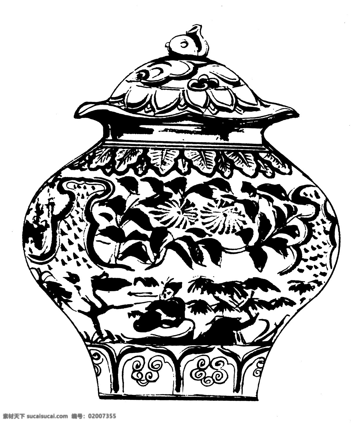 器物图案 元明时代图案 中国 传统 图案 设计素材 装饰图案 书画美术 白色