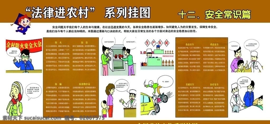 法律进农村 系列 挂画 挂图 卡通 漫画 四格漫画 对话 情景对话 情景 宣传 介绍 讲解 法 知识 宣传栏 展板 安全常识篇 安全 常识 展板模板