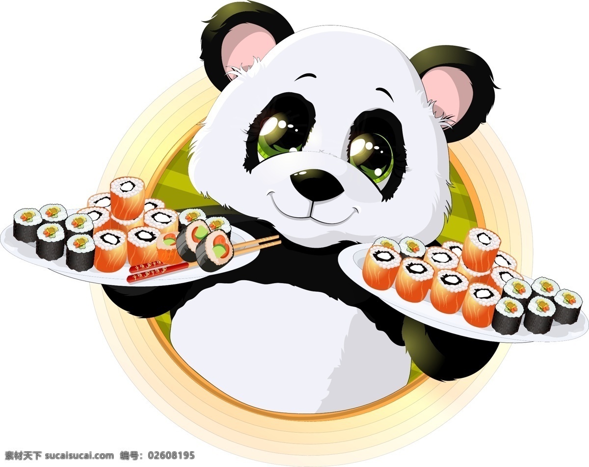 可爱的大熊猫 可爱 美食 寿司 动物 大熊猫 白色