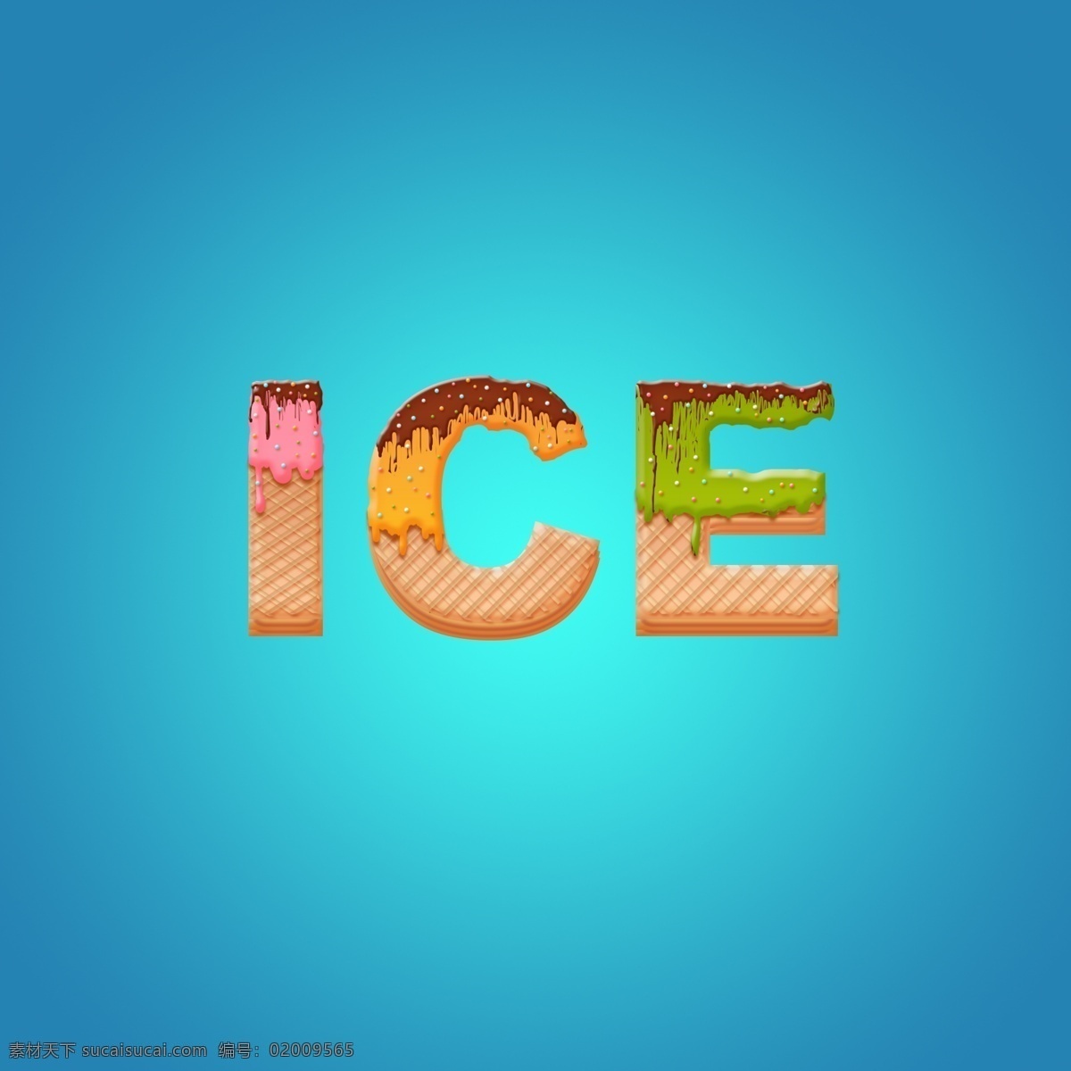 ice 冰淇淋 字 字体 艺术 创意