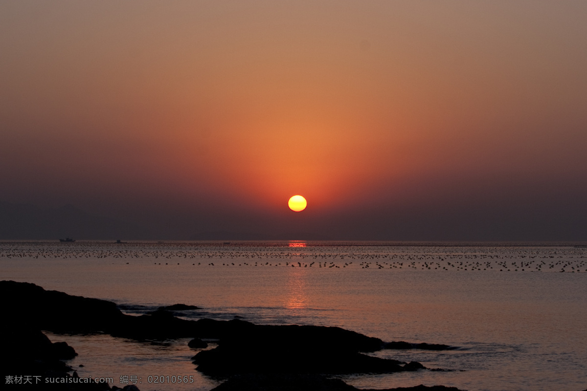 海上 日出 大连 海边 海景 礁石 自然风景 自然景观 上日出 风景 生活 旅游餐饮