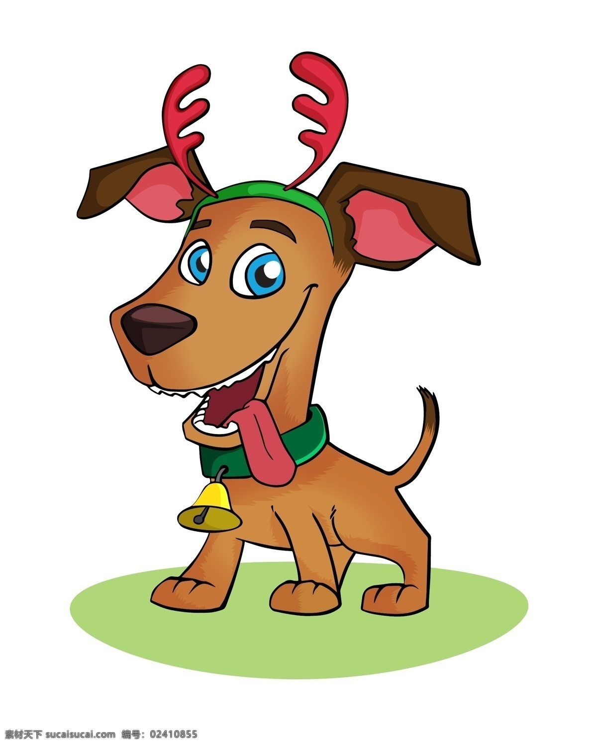 卡通 驯鹿 鹿角 铃铛 圣诞 节日 动物