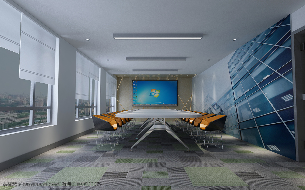 会议室 后现代 现代 会议桌 会议椅 3d设计 3d作品