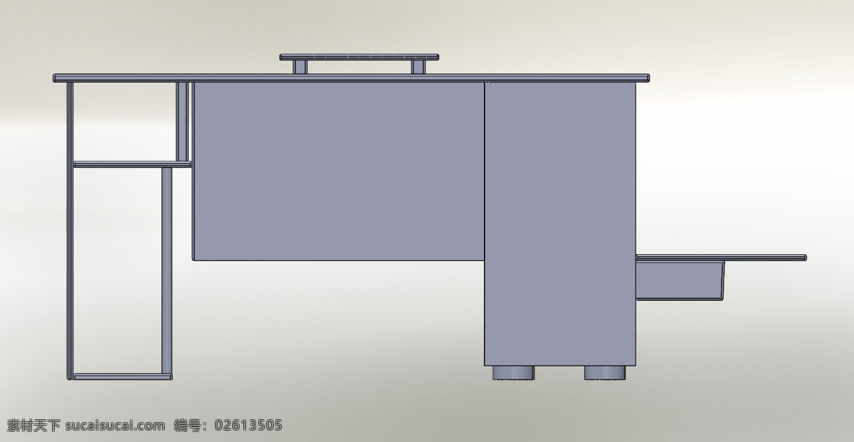 电脑桌 作品 2013步 iges 固体 3d模型素材 家具模型