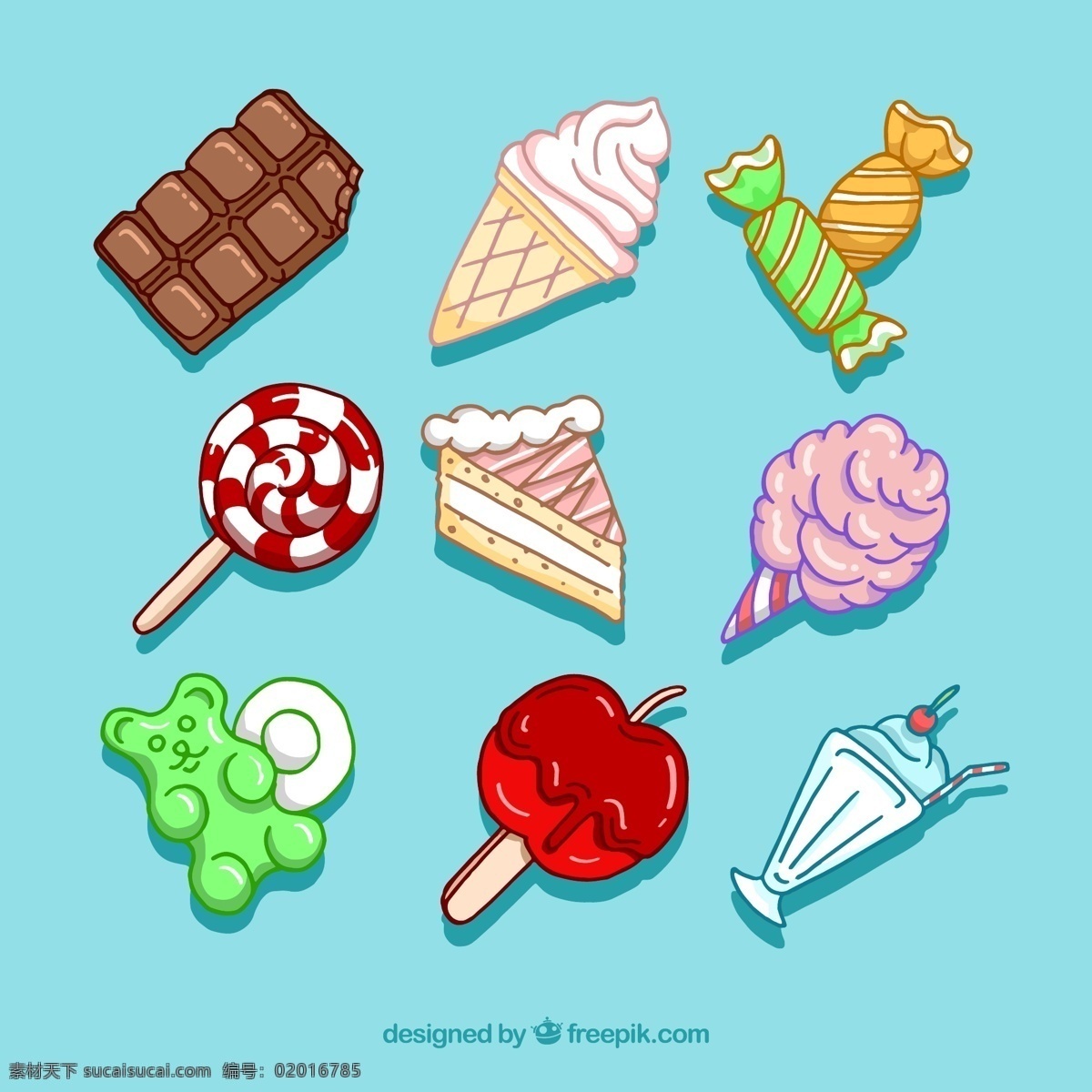 彩绘甜食 9款 彩绘 甜食 起来 棒棒糖 苹果 蛋糕 美食 生活百科 餐饮美食