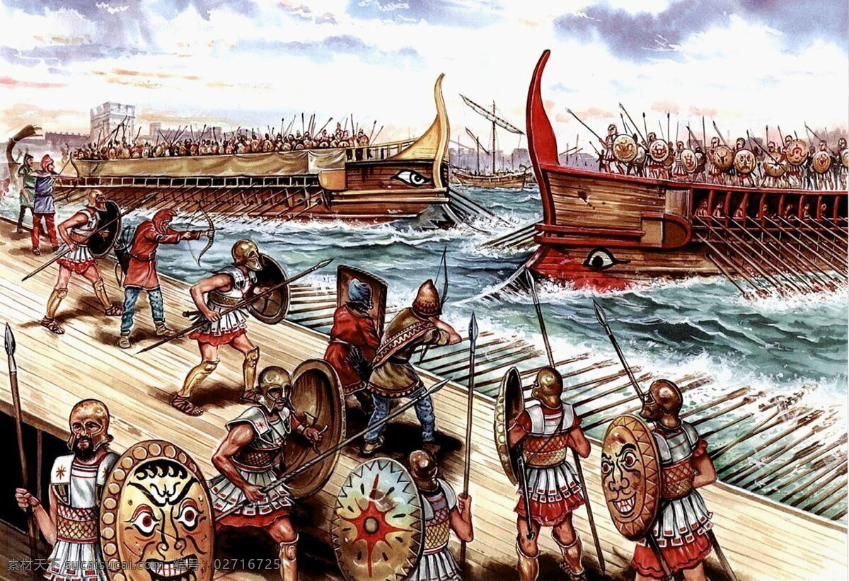 古代战争 海战 罗马军团 罗马帝国 古罗马 军事 冷兵器 盔甲 甲胄 军事绘画 绘画书法 文化艺术