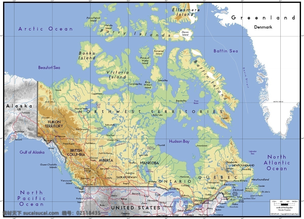 矢量 世界地图 精致 材料 加拿大 地图 矢量图 其他矢量图