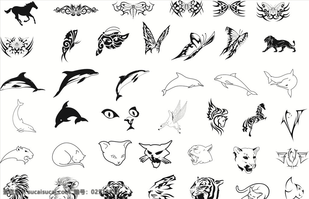 动物图案 动物 图案 剪影 图章 标志图标 其他图标