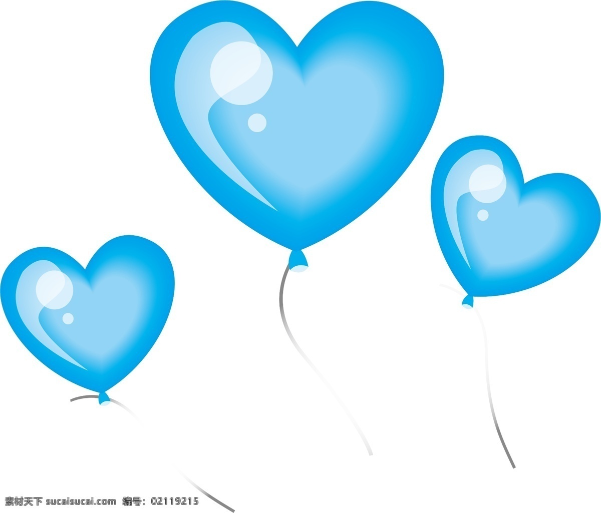 蓝色爱心气球 蓝色 爱心 气球 卡通气球 矢量