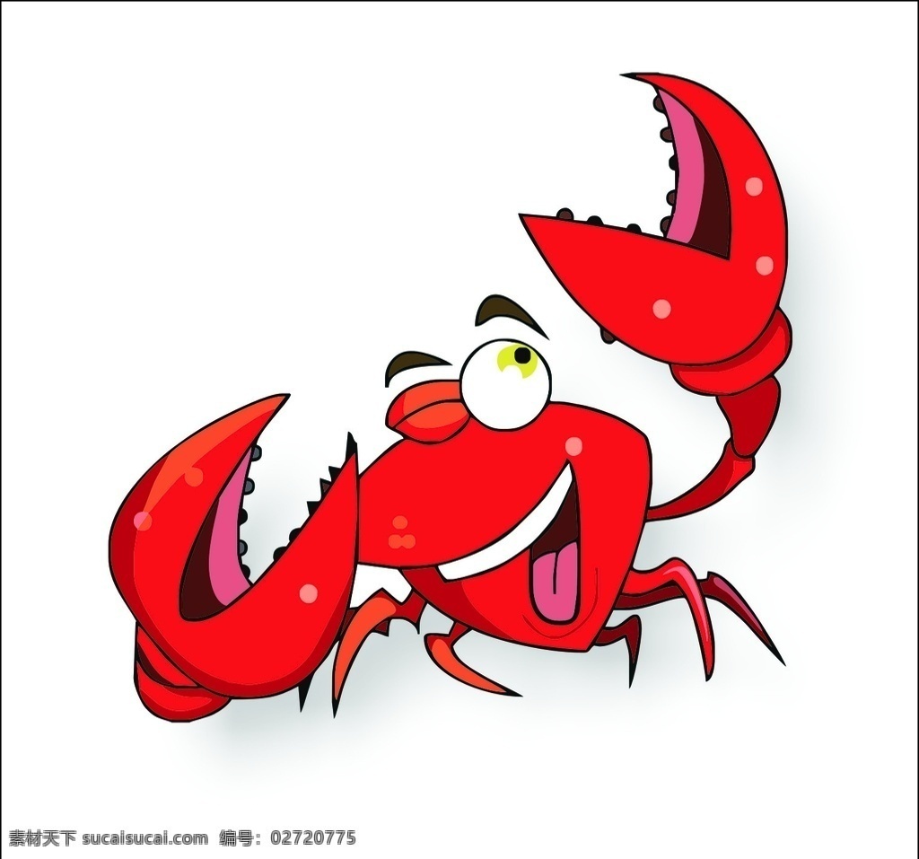 卡通螃蟹 螃蟹设计 螃蟹矢量图 矢量螃蟹
