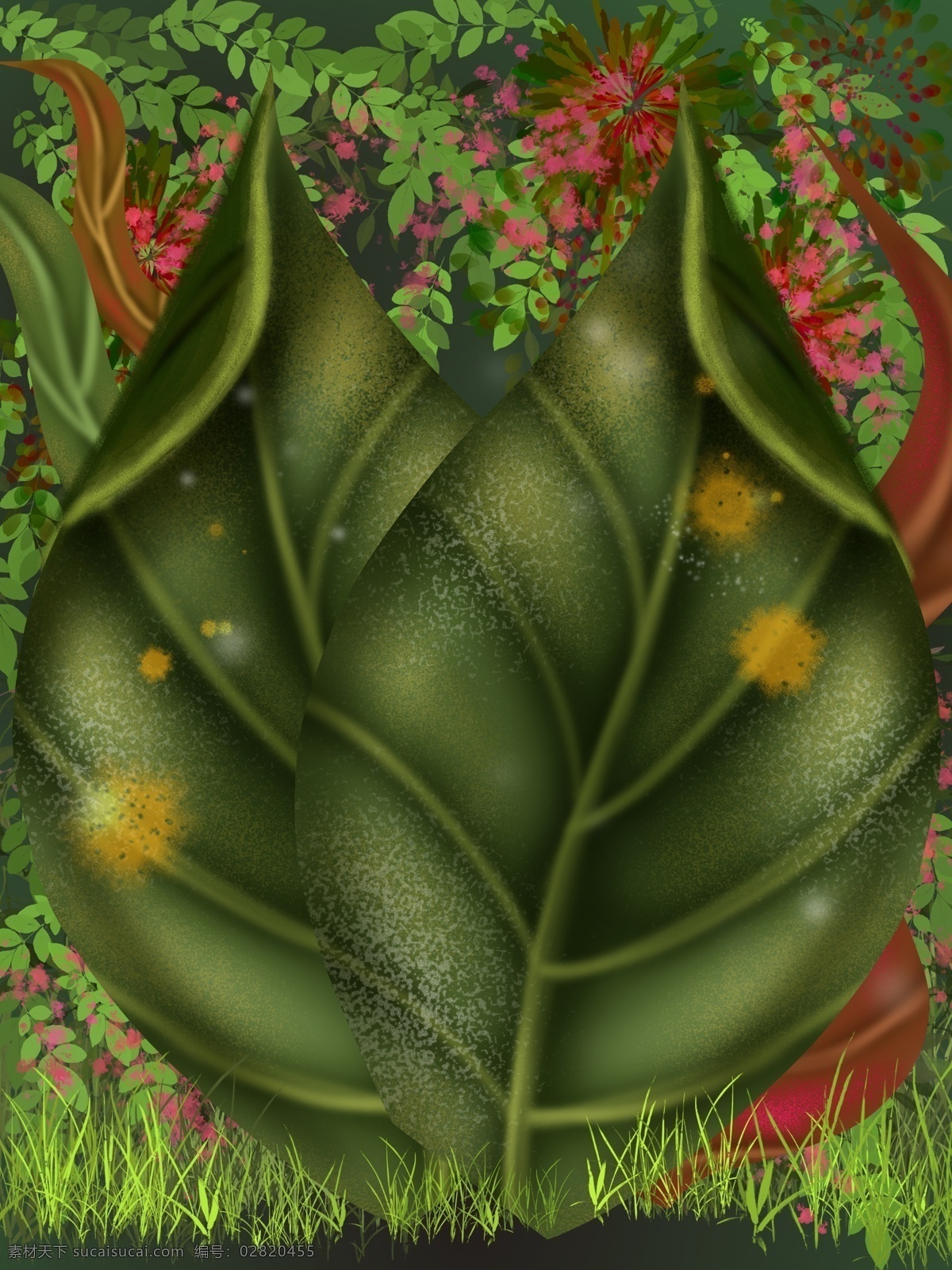 创意 唯美 小 清晰 花卉 植物 背景 鲜花背景 植物背景 叶子背景 抽象 绿色 文艺典雅背景 通用背景
