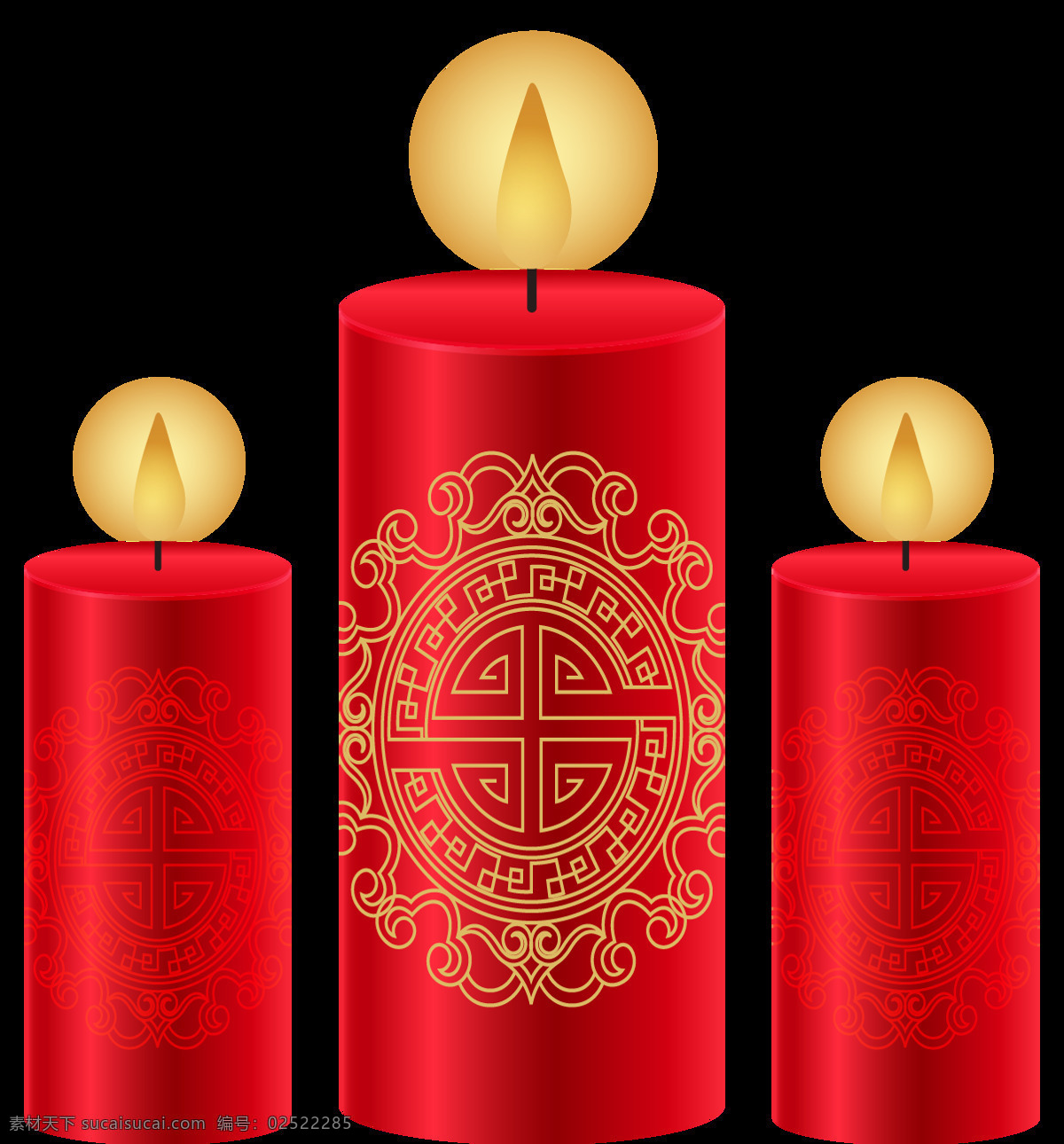 红色 蜡烛 装饰 元素 png元素 透明素材 免抠元素