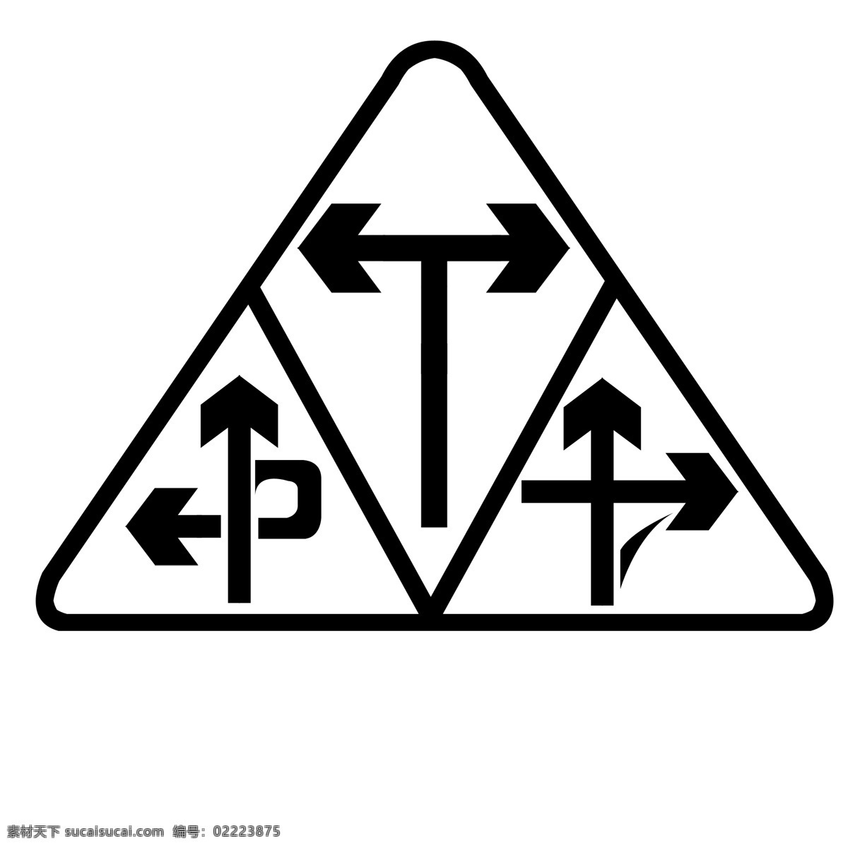 交通 三角形 路线 图标 路线图标 标志 图案 黑色的图标 转弯 直行 三角标识牌 左转 机动车