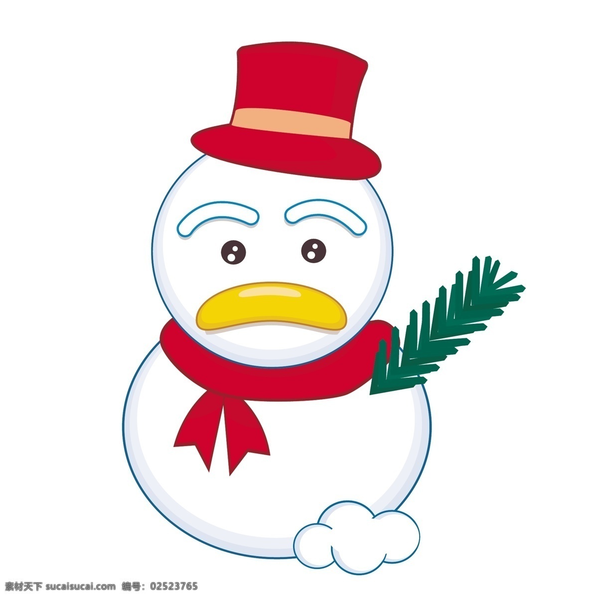 可爱 风 冬天 戴 围巾 雪人 商用 元素 喜庆 帽子 下雪 堆雪人