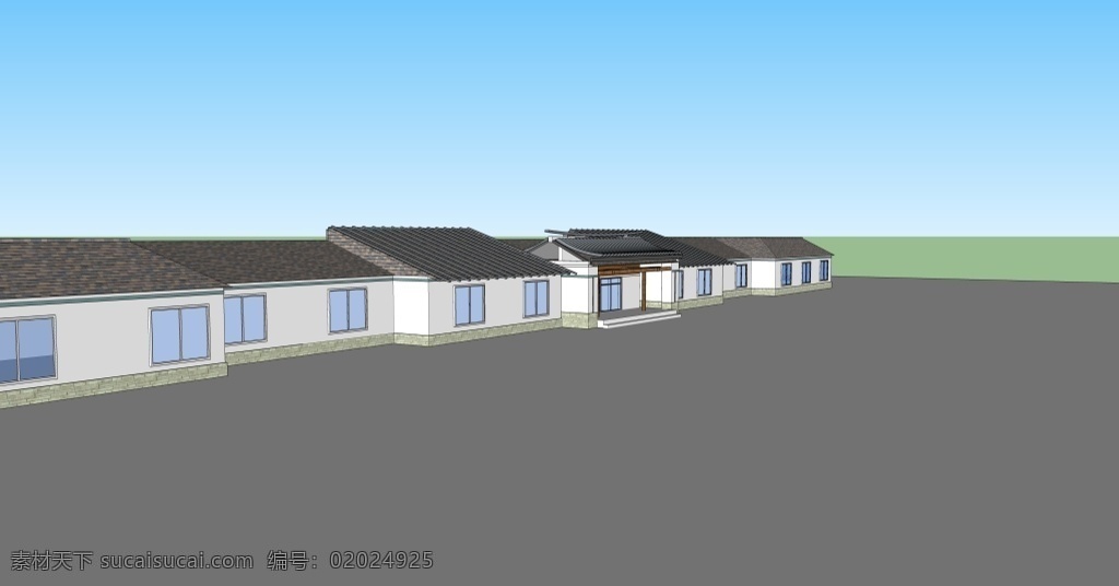 中式房屋设计 房屋 skp 模型 中式 房屋设计