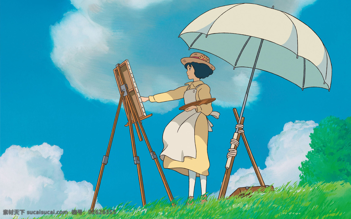 绘画 女孩 宫崎骏 梦幻 王国 起风了 精品动漫周 卡通 动漫 可爱