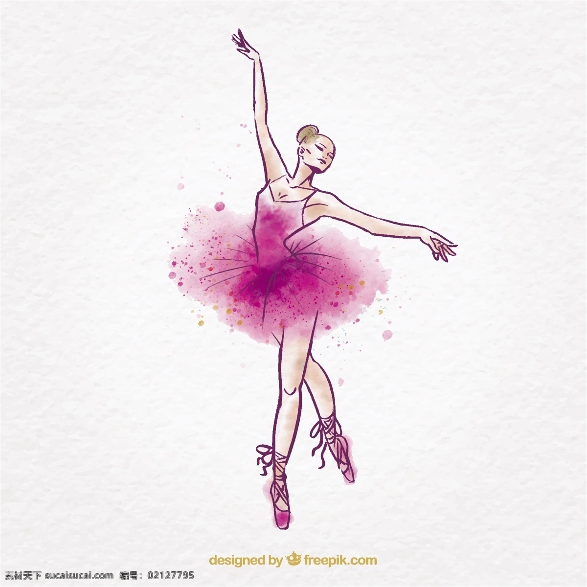 水彩芭蕾舞女 水彩 手 粉红色 手绘 飞溅 舞蹈 艺术 水墨画 芭蕾舞 艺术家 舞蹈家 芭蕾舞演员 绘画 移动 运动 粗略