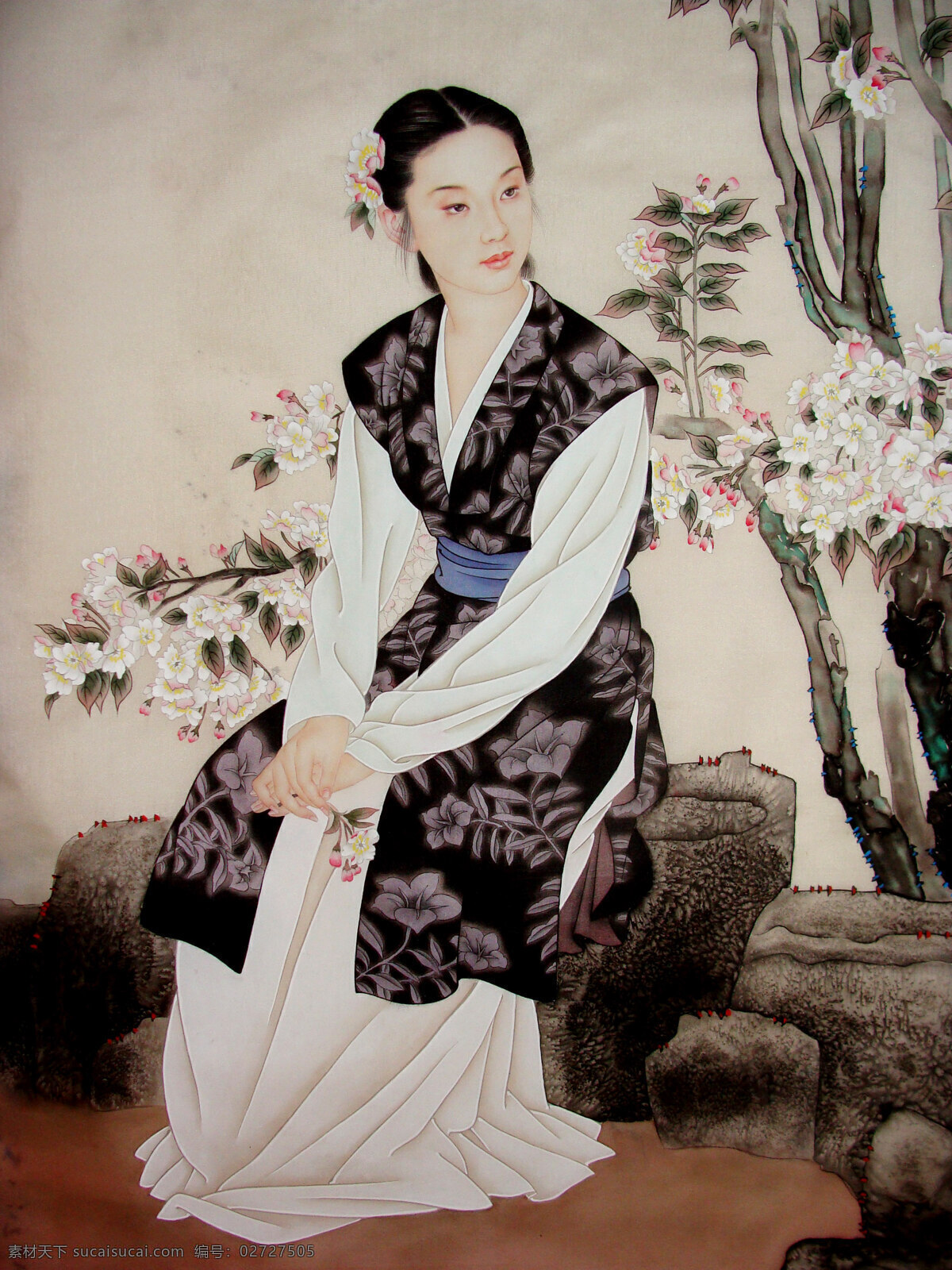 表情 动作 发型 服饰 姑娘 国画艺术 花朵 花木 美艳 美术 绘画 中国画 工笔重彩画 人物 女人 女子 仕女 美丽 姿态 书法 印章 国画集36 绘画书法 文化艺术 装饰素材 雕刻 图案