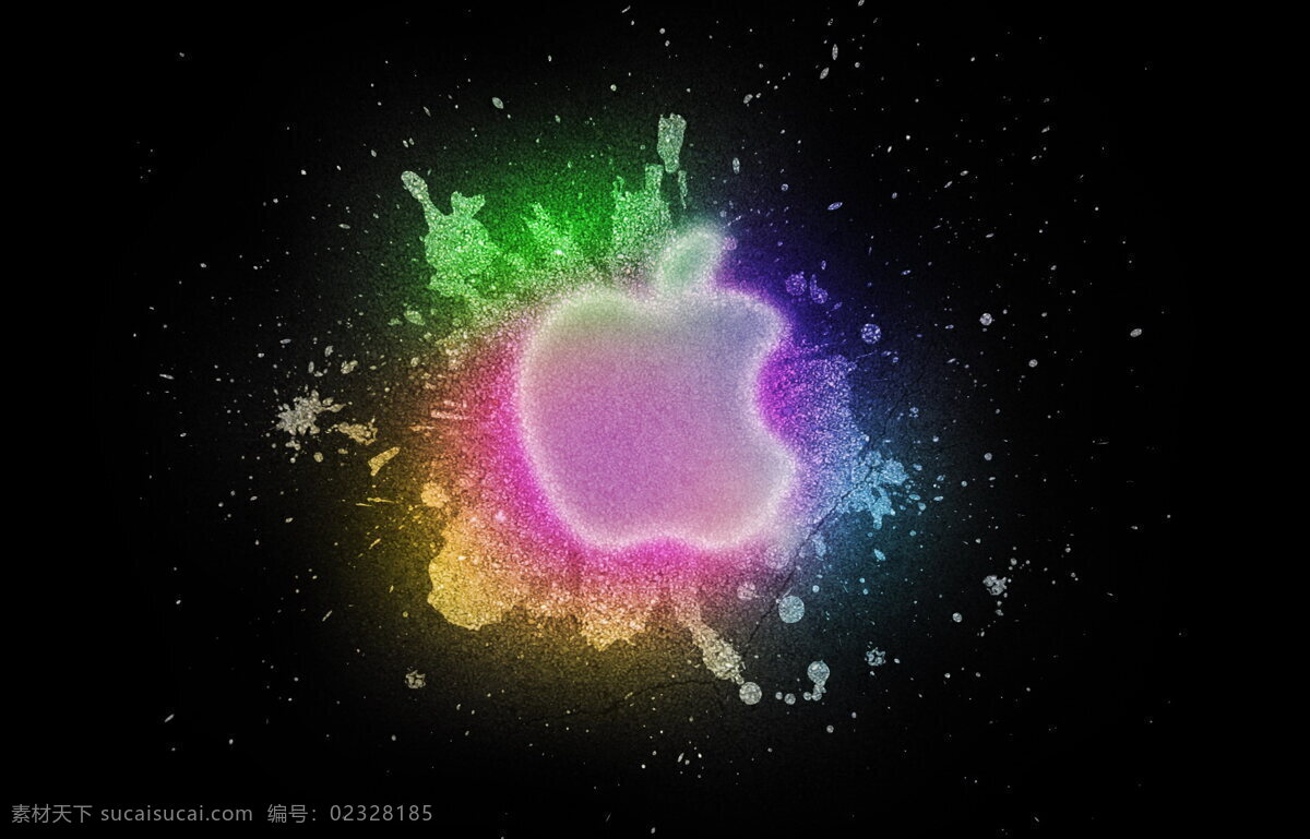 logo 标志图标 滴墨 底纹 多色 苹果 苹果logo 企业 标志 变色 涂鸦 地膜 炫彩 psd源文件 logo设计