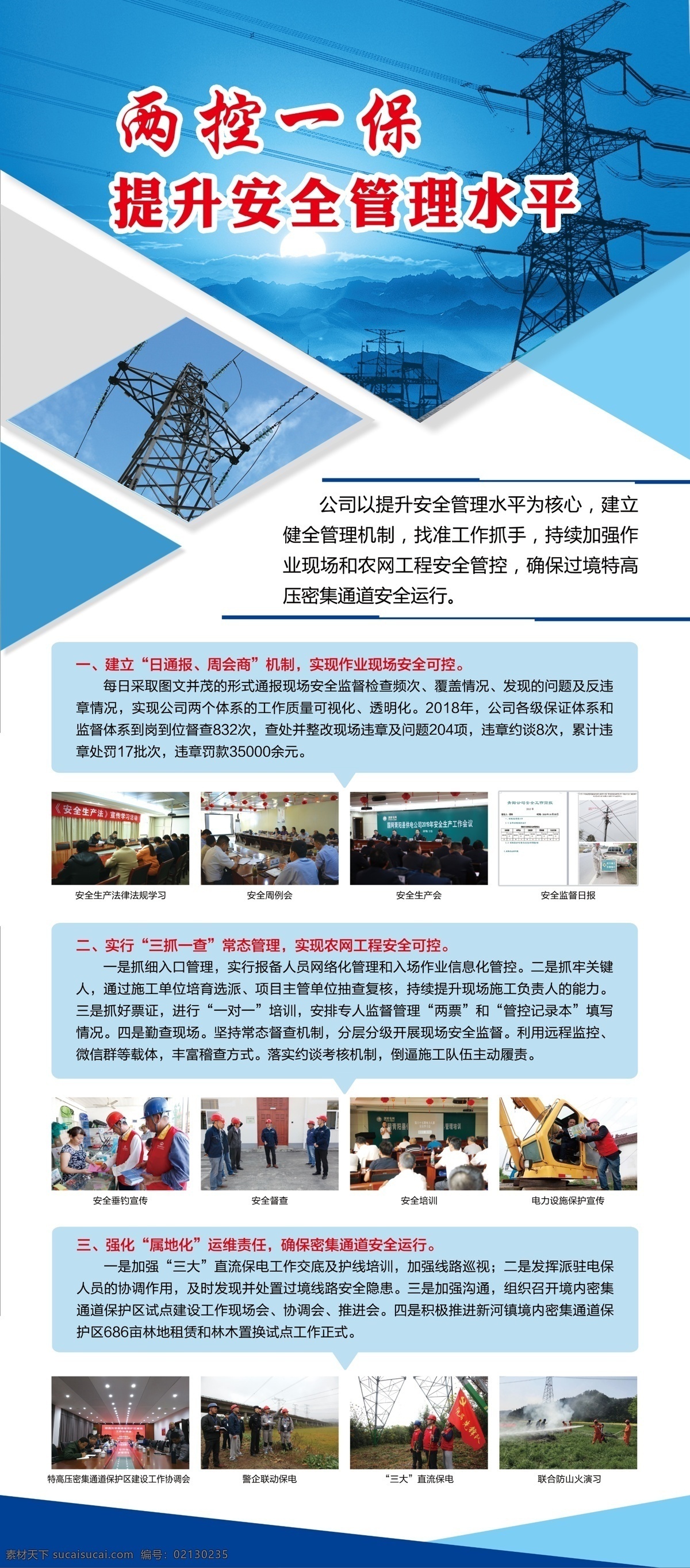 安全管理 展板 易拉宝 安全管理展板 电网展板 电网 蓝色展板 分层